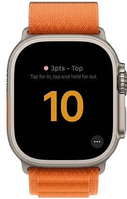 Shoot a Hoop on Apple Watch mid-session, showing a running shot count